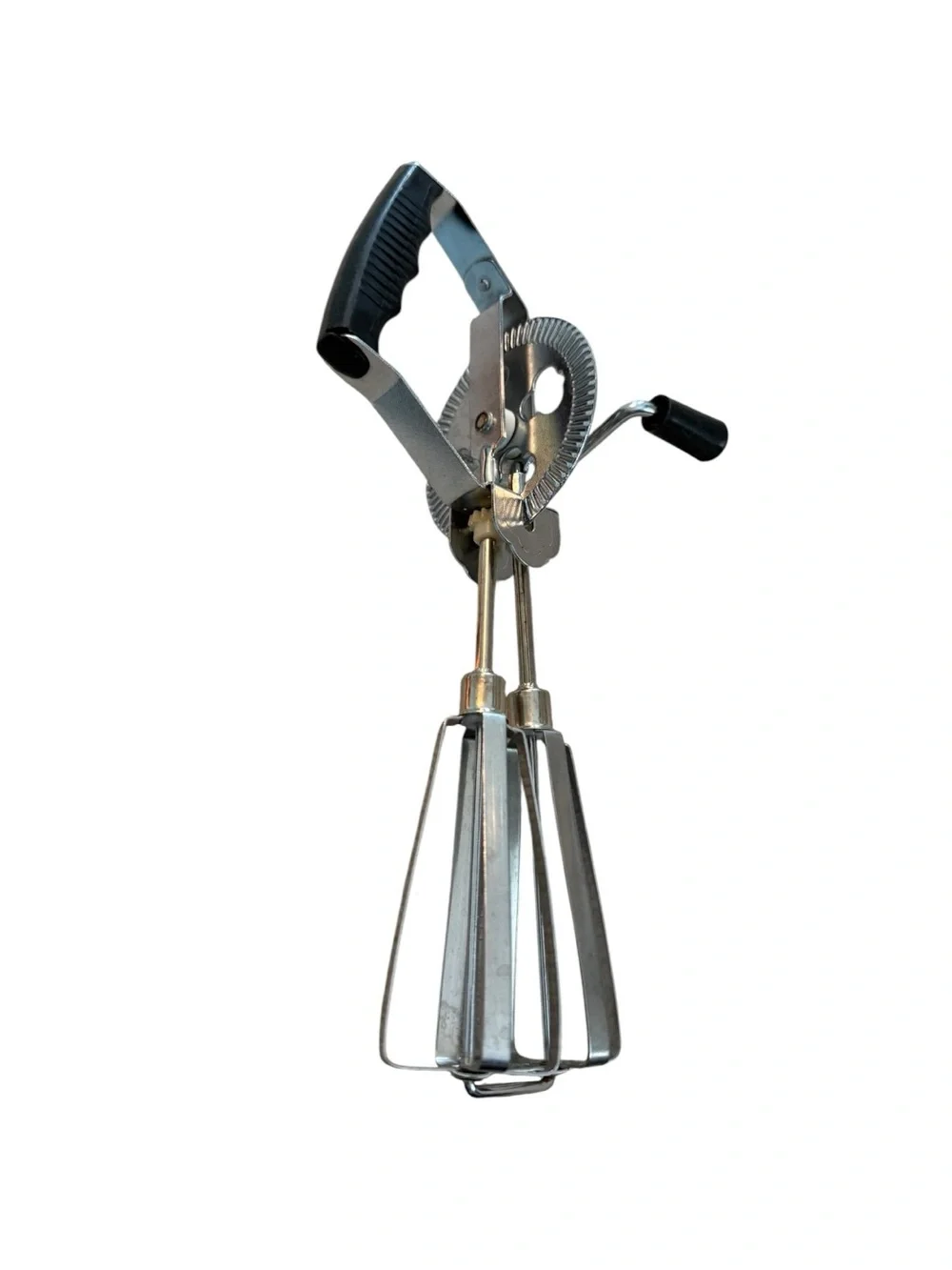Vintage Mid Century Hand Mixer Egg Beater Heavy Duty Stainless Steel Black